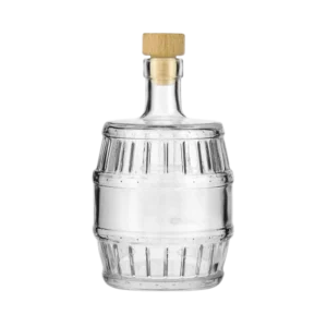 Stoere barrel-fles met luxe uitstraling. Te vullen met likeur naar keuze voor een persoonlijk en krachtig cadeau.