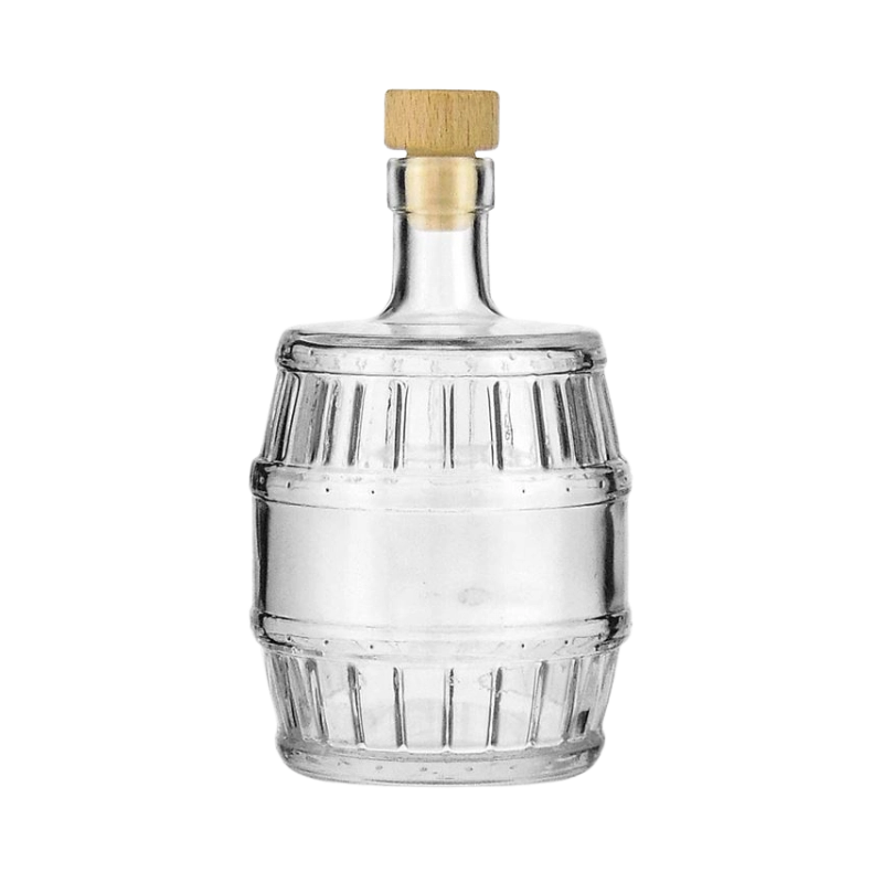 Stoere barrel-fles met luxe uitstraling. Te vullen met likeur naar keuze voor een persoonlijk en krachtig cadeau.